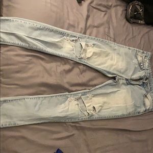 Light blue skinny ripped jeans